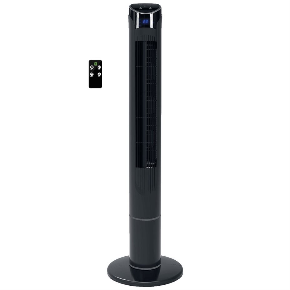 Ventilador de torre Kodima con mando 45W Negro