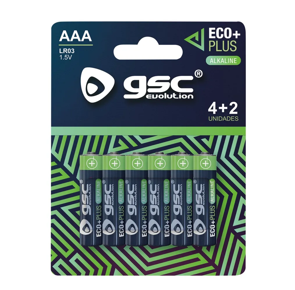 Pila GSC EcoPlus alcalina LR03 (AAA) Pack 4+2ud