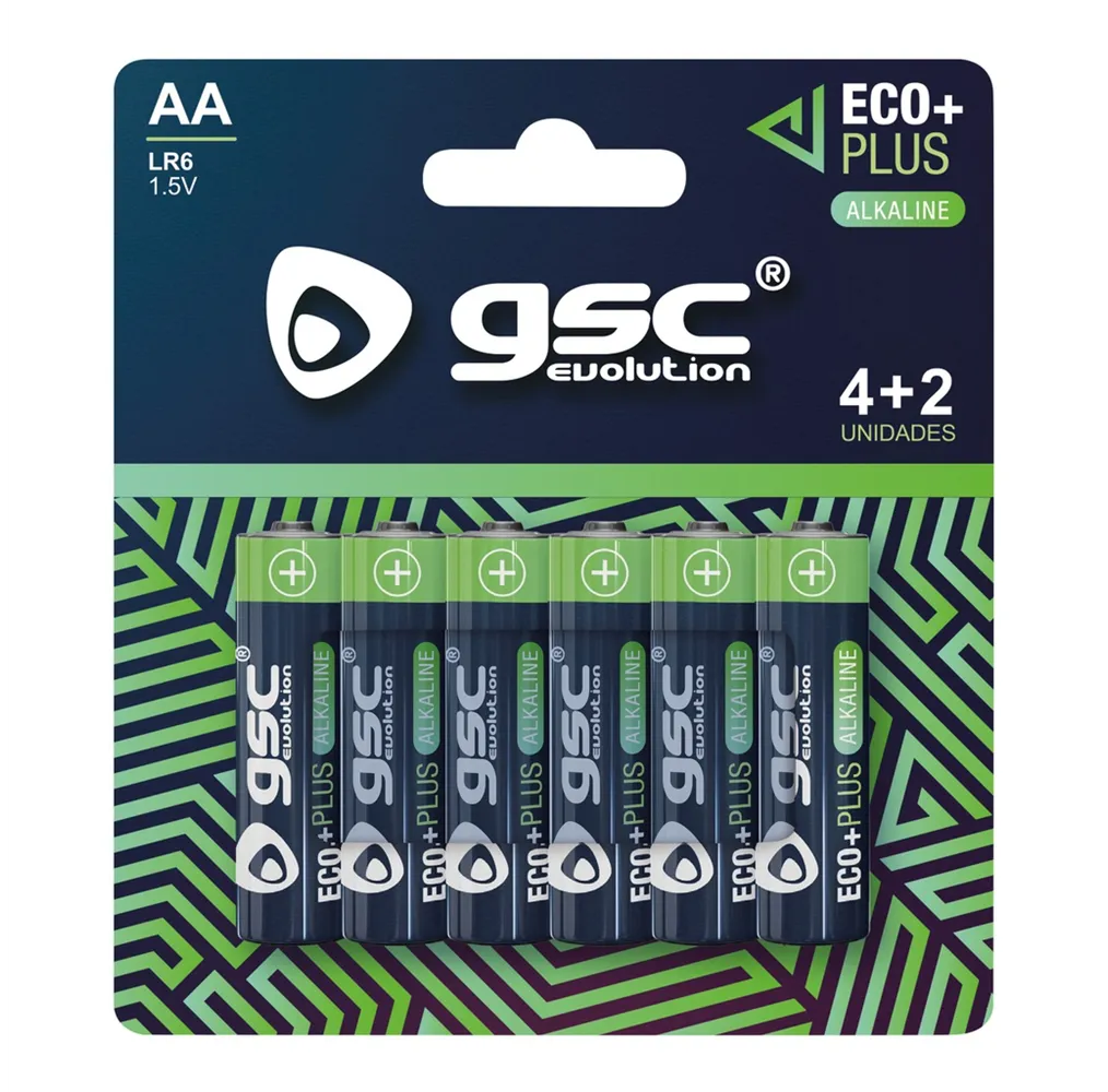 Pila GSC EcoPlus alcalina LR6 (AA) Pack 4+2ud