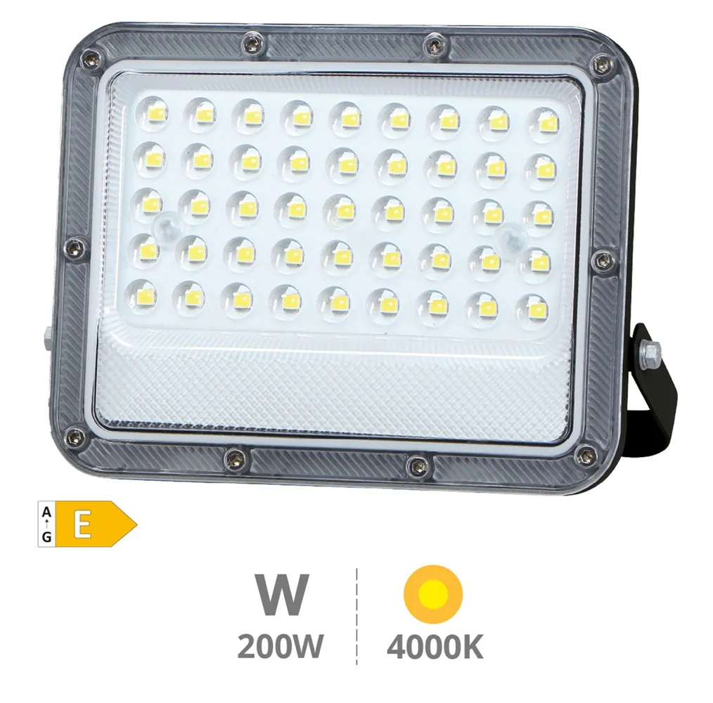 Proyector aluminio LED Belinta 200W 4000K IP65 Negro