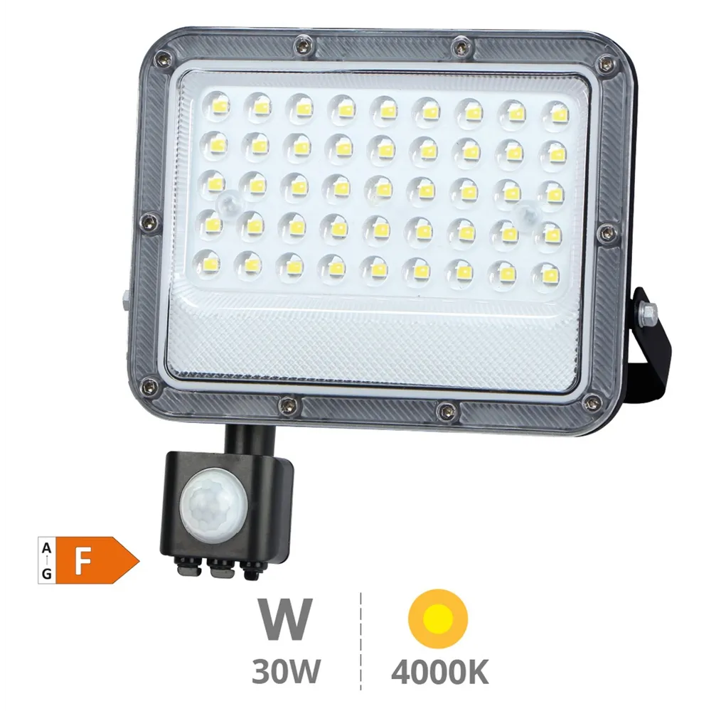 Proyector aluminio LED Belinta con sensor 30W 4000K IP65 Negro