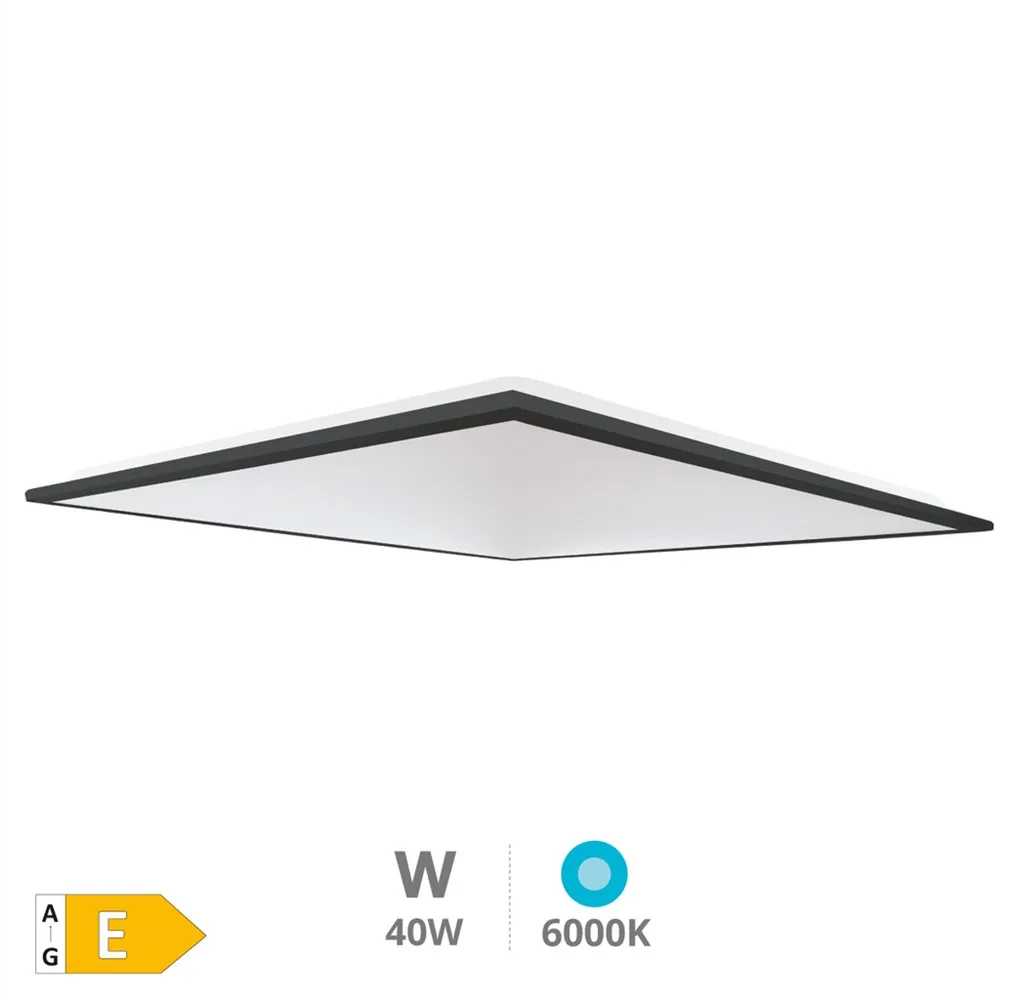 Panel empotrable LED Ubari 59,5x59,5cm 40W 6000K Negro