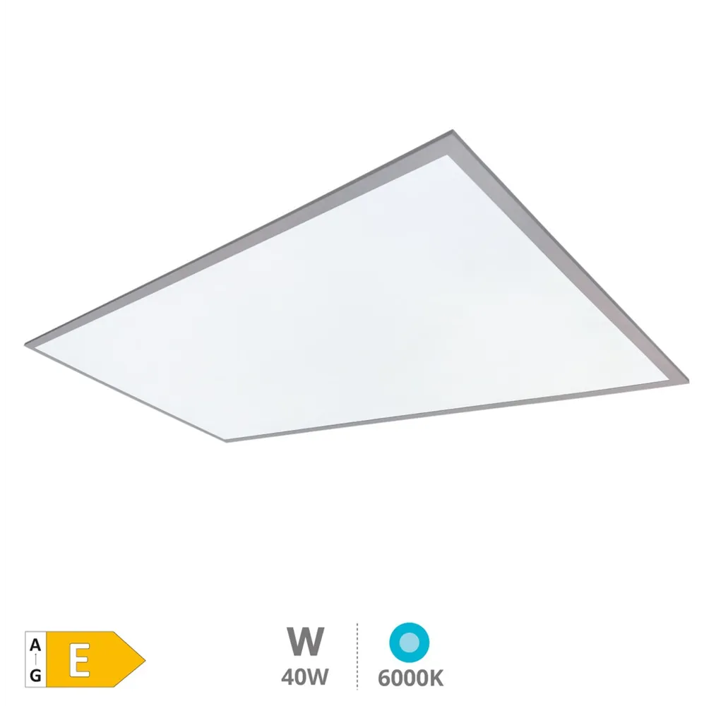Panel empotrable LED rectangular Luena 119,5x29,5cm 40W 6000K Níquel