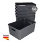 Cesto organizador plástico 5,2L Gris - 6u retráctil