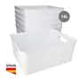 Cesto organizador plástico 14L Blanco - 6u retráctil