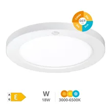 Downlight LED Bario empotramiento regulable con sensor movimiento y crepuscular 18W 3000K a 6500K regulable