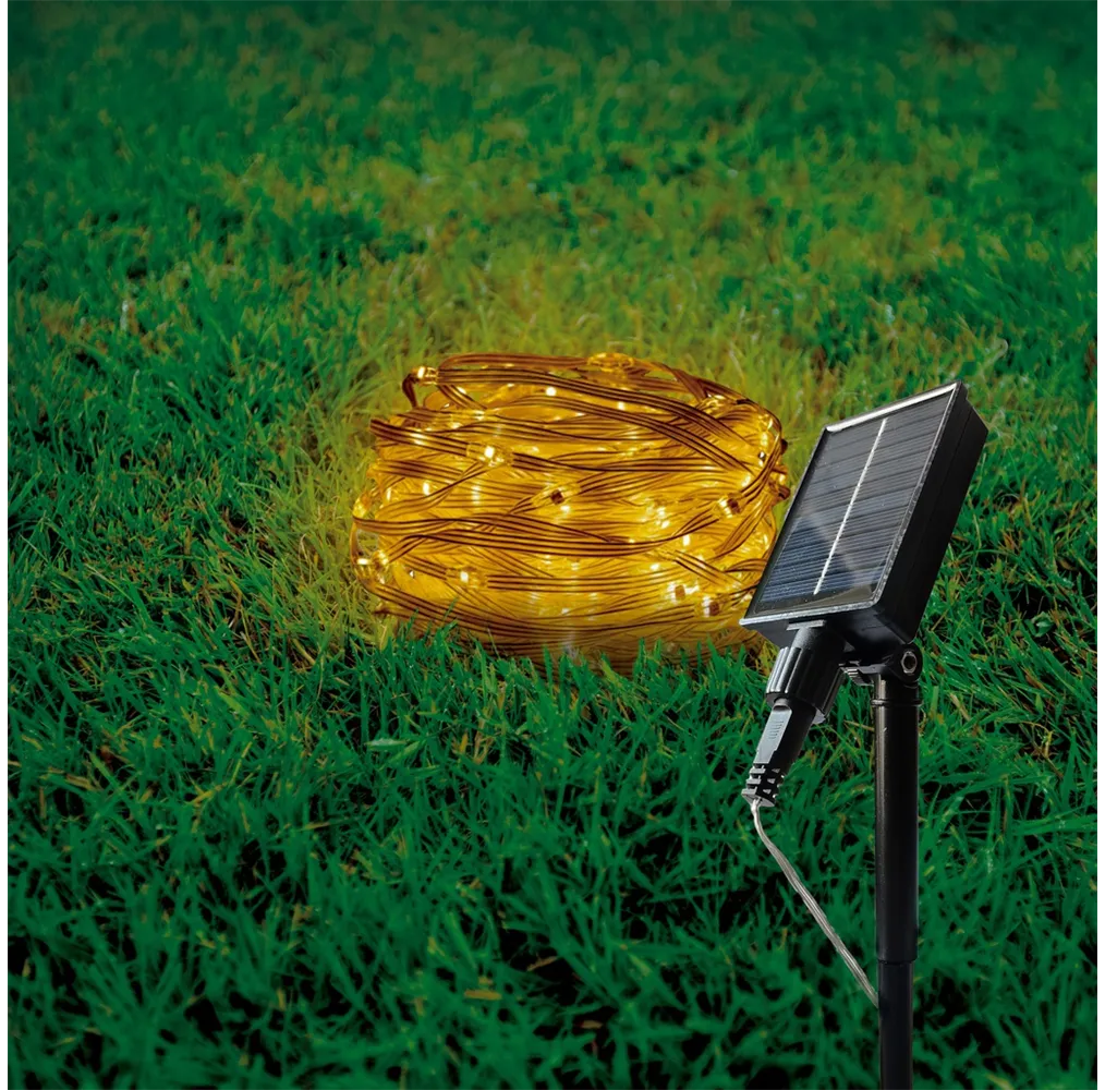Guirnalda LED solar 5M 8 funciones Luz fría