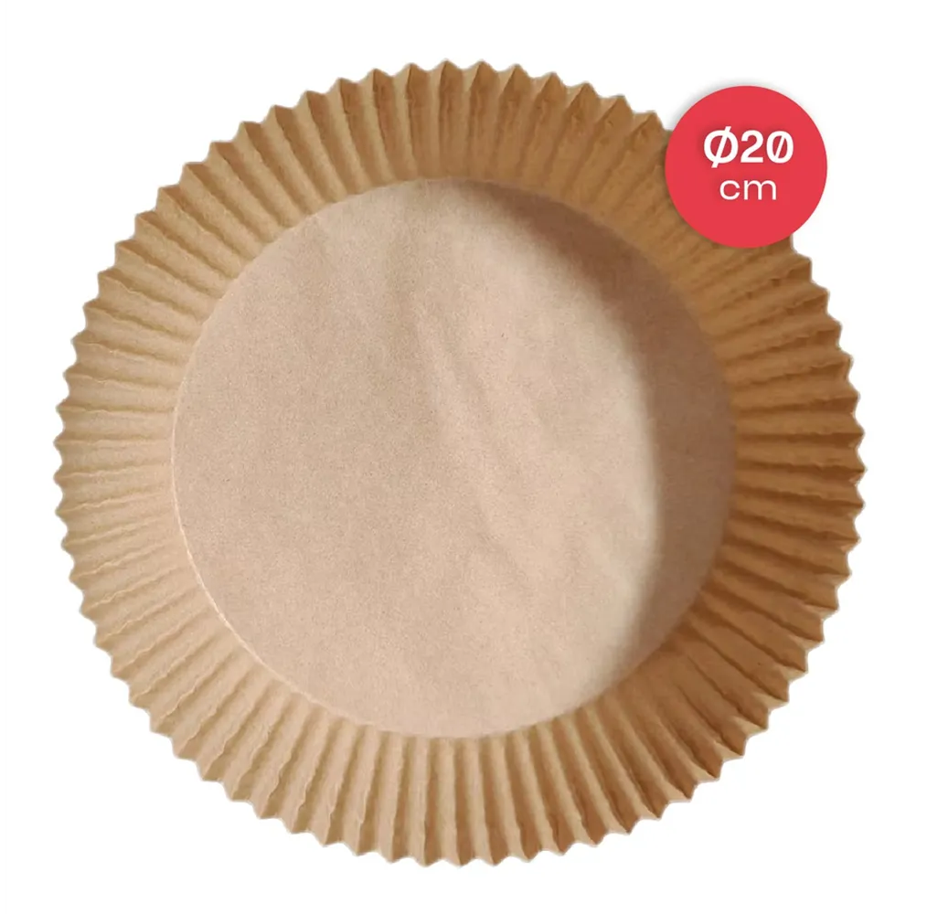 Pack 100 piezas papel para freidora de aire redondo 20cm