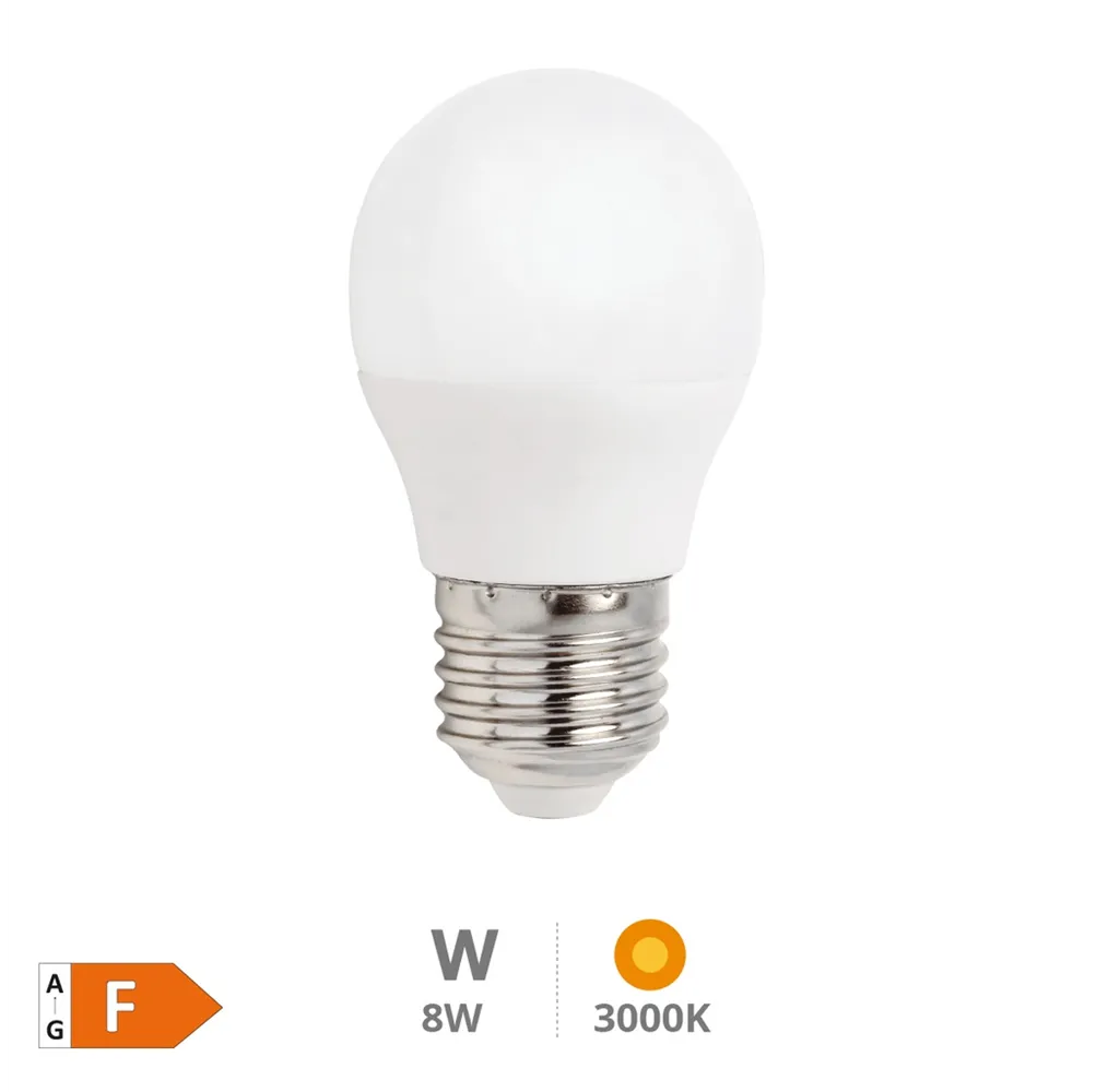 Bombilla LED esférica 8W E27 3000K - Libertina