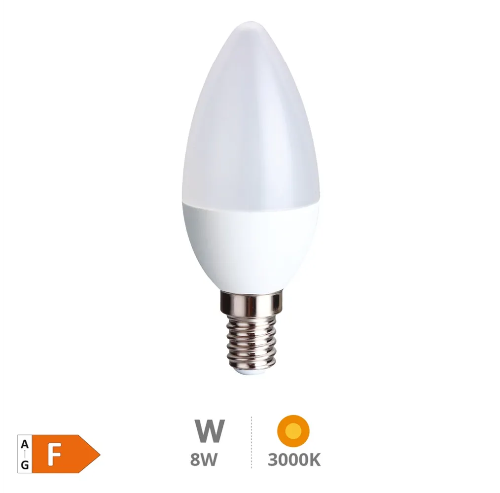 Bombilla LED vela 8W E14 3000K - Libertina