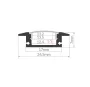 Kit perfil aluminio traslúcido empotrable 2M para tiras LED hasta 12mm Gris