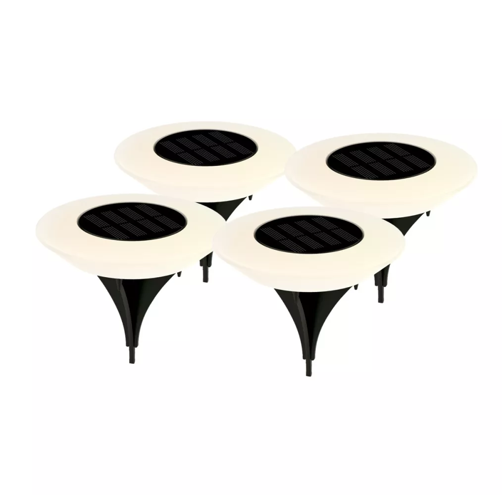 Pack de 4 estacas solares LED Ivato 3000K IP44 para exteriores