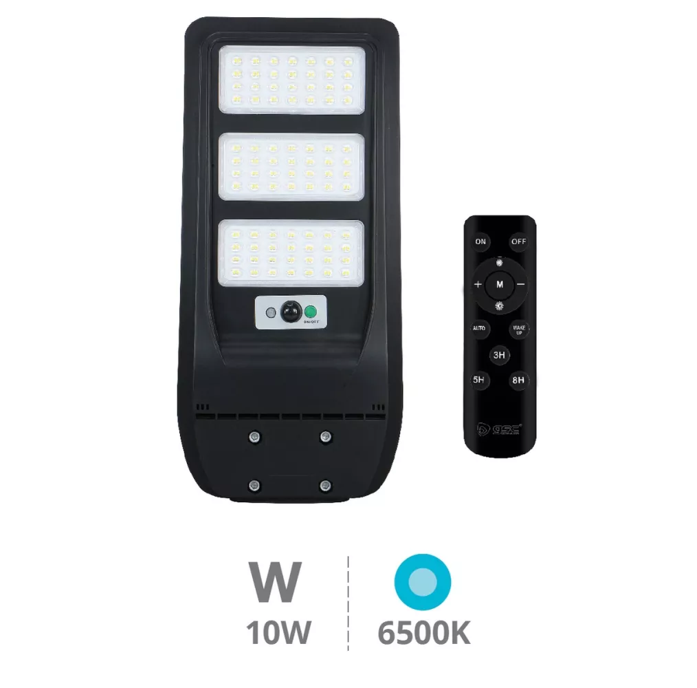 Farola Solar LED Buat 14W 6500K con Sensor de Movimiento y Crepuscular IP65