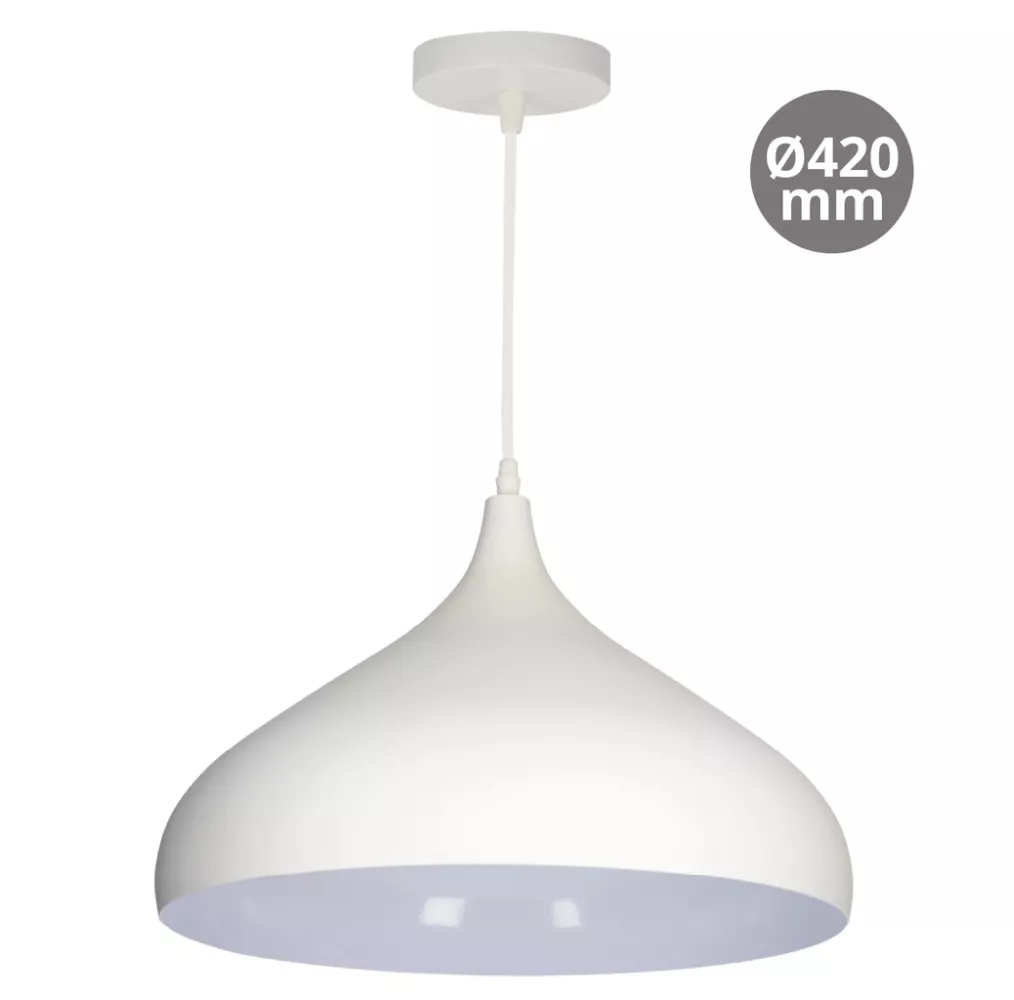 Lámpara colgante Serie Nola E27 Ø420mm Blanco