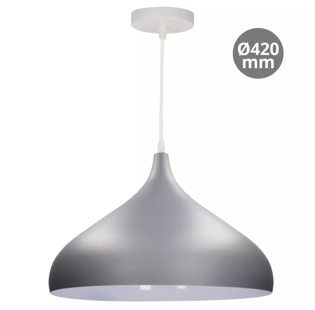 Lámpara colgante Serie Nola E27 Ø420mm Gris