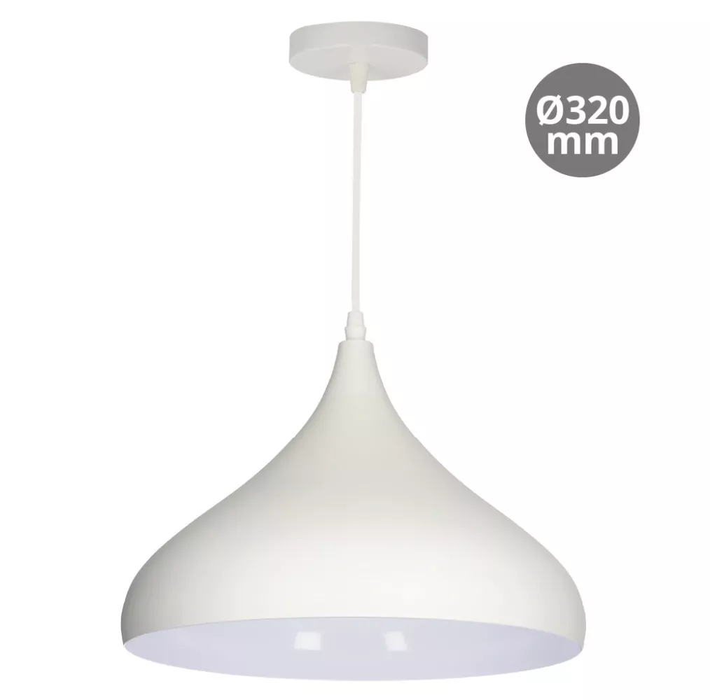 Lámpara colgante Serie Nola E27 Ø320mm Blanco