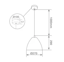 Lámpara de techo colgante Serie Dianza E27 Ø270mm Negro