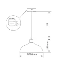 Lámpara de techo colgante Serie Akure E27 Ø290mm Blanco