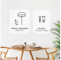 Lámpara de techo colgante Serie Akure E27 Ø290mm Blanco