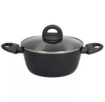 Olla de aluminio forjado Serie Salova de 280 mm con tapa de cristal