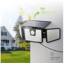 Aplique Solar LED Marlo 7W 6500K con Sensor de Movimiento y Crepuscular