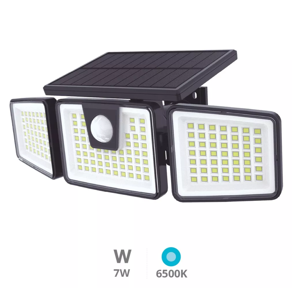 Aplique Solar LED Marlo 7W 6500K con Sensor de Movimiento y Crepuscular