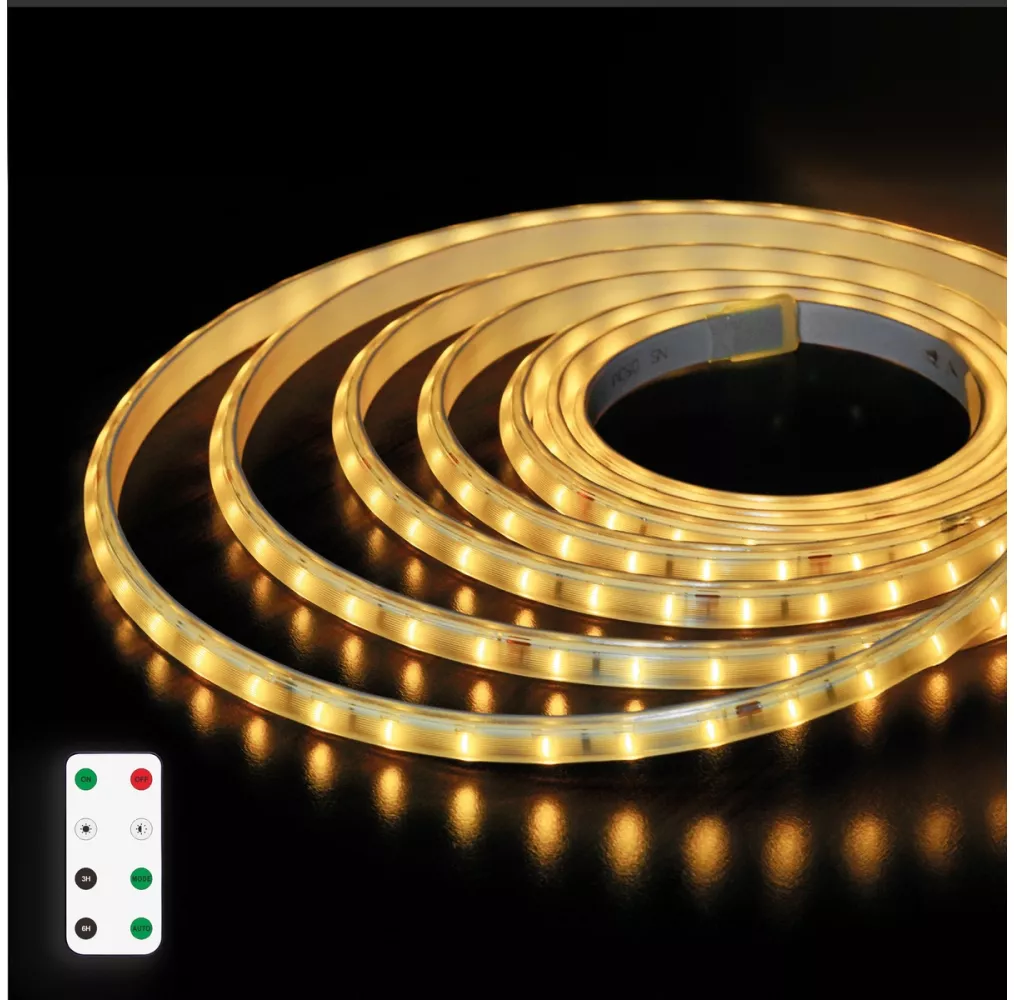 Kit de 10M Tira LED Solar 0,2W/m 2700K para Iluminación Exterior