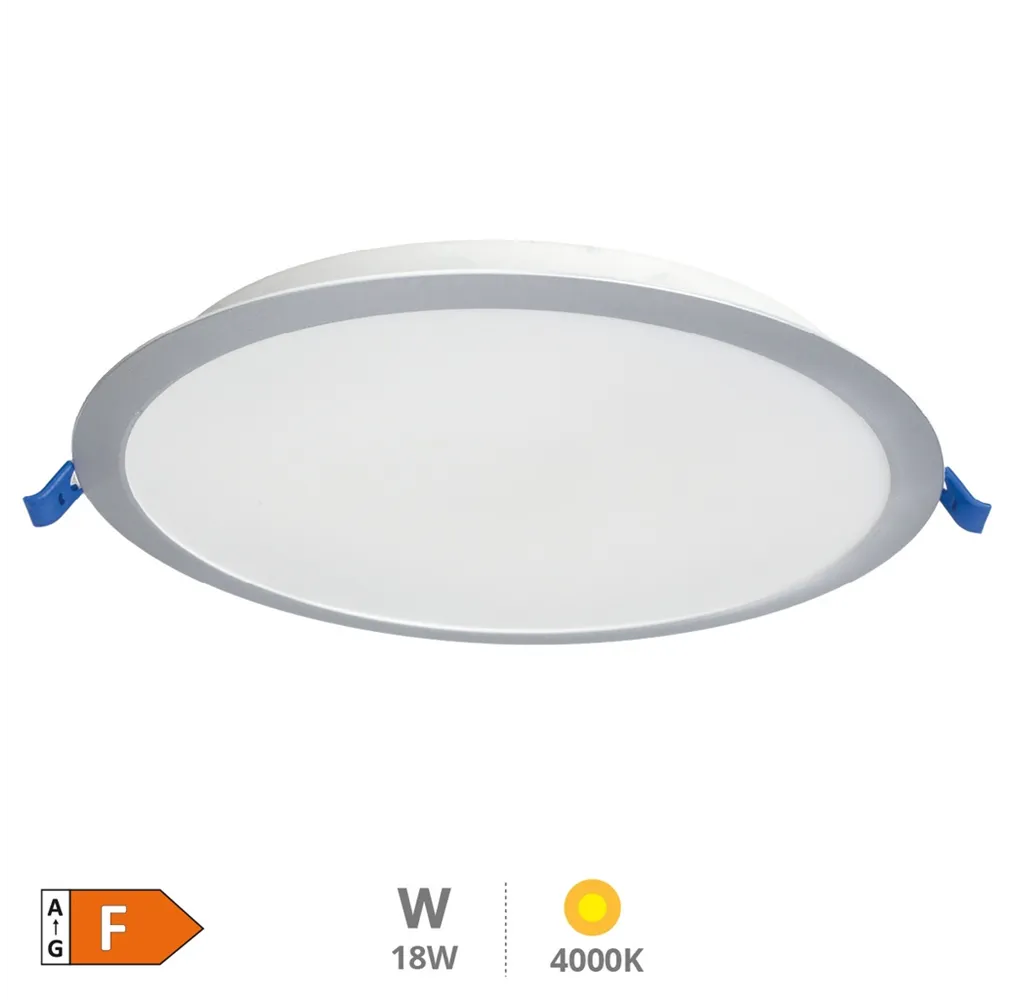 Downlight empotrable LED redondo Belur 18W 4000K Gris