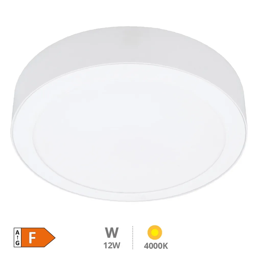 Downlight superficie LED redondo Bogur 12W 4000K Blanco