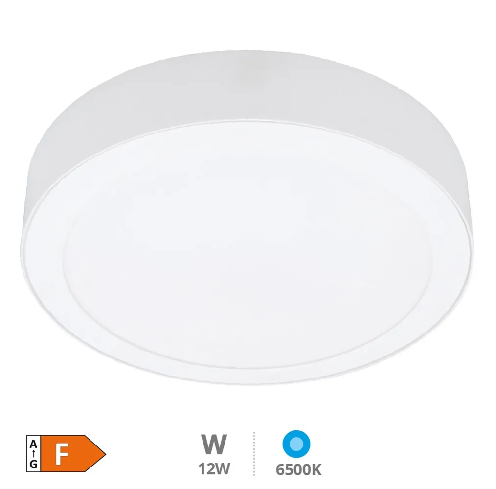 Downlight superficie LED redondo Bogur 12W 6500K Blanco