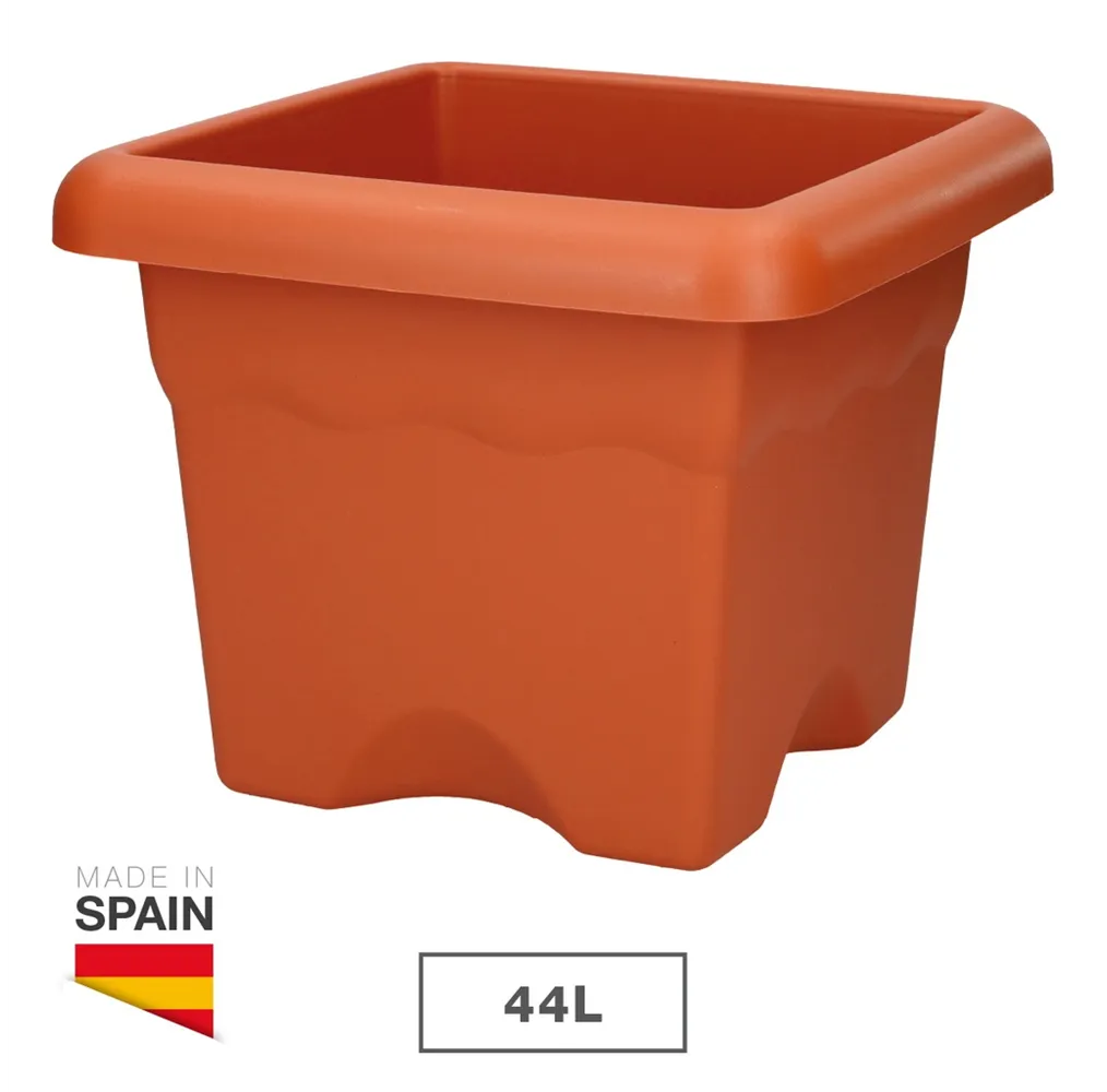 Maceta cuadrada Terra 440mm Marrón