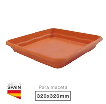 Plato para maceta cuadrada Terra 320mm Marrón