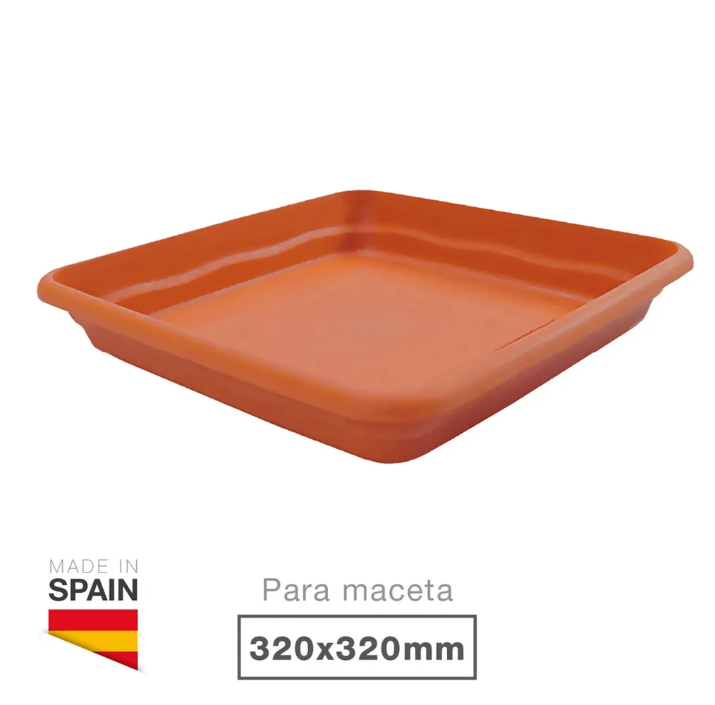 Plato para maceta cuadrada Terra 320mm Marrón