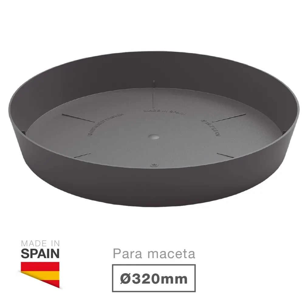 Plato para cuenco y maceta Tes y Doric Ø320mm Gris antracita