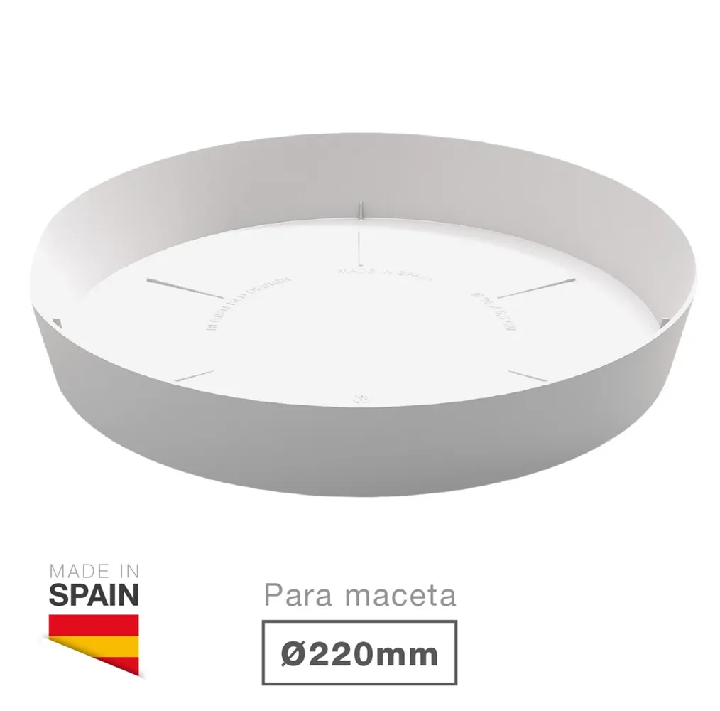 Plato para cuenco y maceta Tes y Doric Ø220mm Blanco