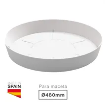 Plato para cuenco y maceta Tes y Doric Ø480mm Blanco