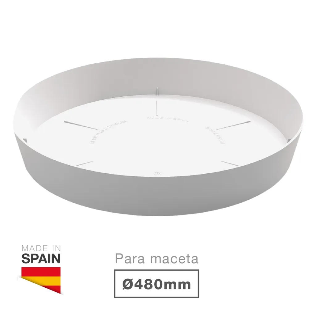 Plato para cuenco y maceta Tes y Doric Ø480mm Blanco