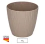 Maceta Oasis con plato integrado Ø130mm Beige