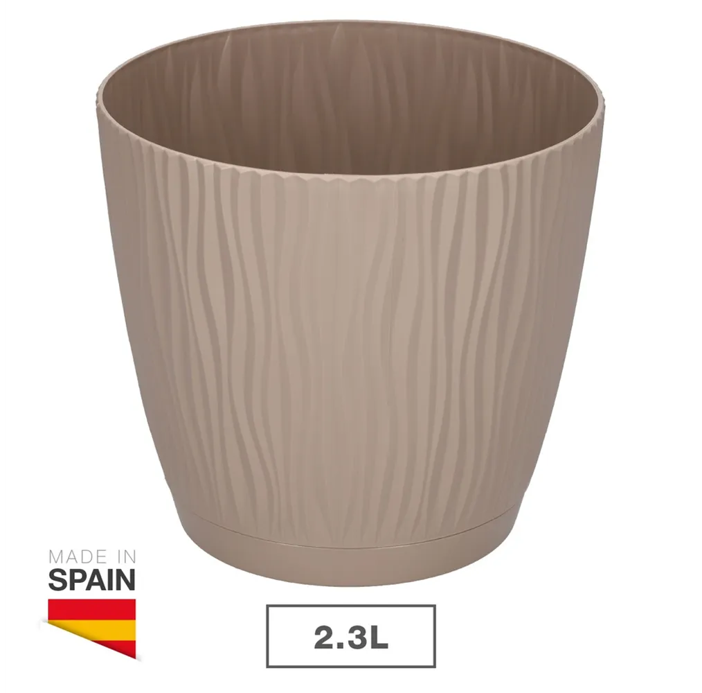 Maceta Oasis con plato integrado Ø170mm Beige