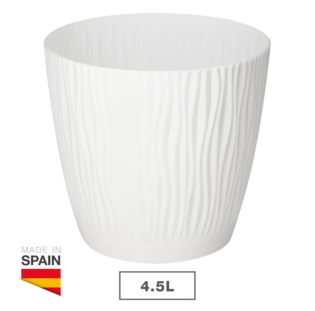 Maceta Oasis con plato integrado Ø240mm Blanco