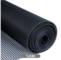 Malla plástico 10x10mm 1x5M Negro