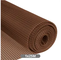Malla plástico 10x10mm 1x25M Marrón