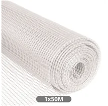 Malla plástico 10x10mm 1x50M Blanco