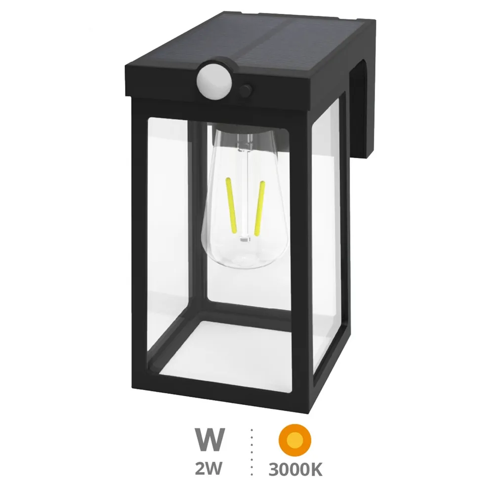 Aplique solar LED Sorso con sensor de movimiento y crepuscular 2W 3000K