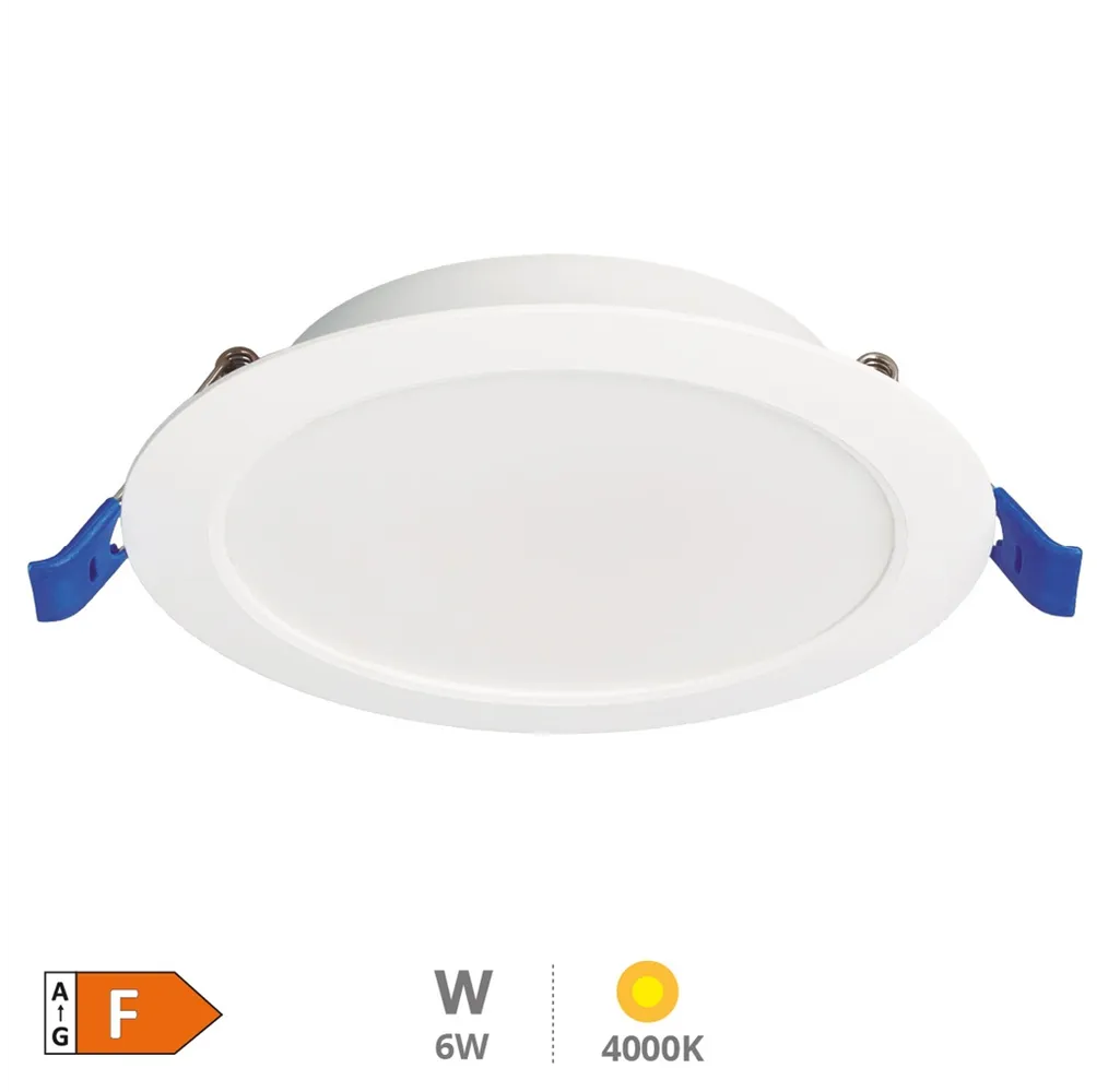 Downlight empotrable LED redondo Belur 6W 4000K Blanco