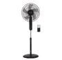 Ventilador de pie Lungra con mando y temporizador Ø43cm 50W Negro