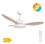 Ventilador techo Biula con luz CCT regulable y mando Ø122 3 aspas DC Blanco