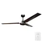 Ventilador techo Saltok con mando Ø142 3 aspas Negro