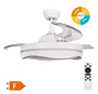 Ventilador techo Nicosia con luz CCT regulable y mando Ø107 3 aspas retráctiles DC Blanco