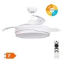 Ventilador techo Lentini con luz CCT regulable y mando Ø107 3 aspas retráctiles DC Blanco